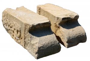 Pair of antique stone corbels. 19th century.